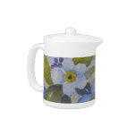 TEA POT with Forget me not Watercolor design