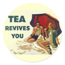 Tea Revives You Round Sticker