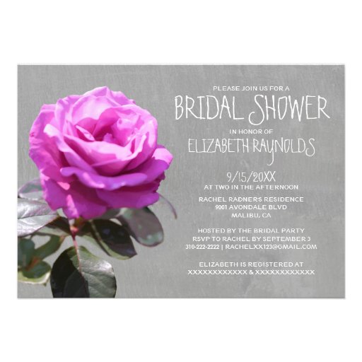 Tea Rose Bridal Shower Invitations