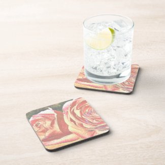 Tea Roses from the Garden Drink Coasters