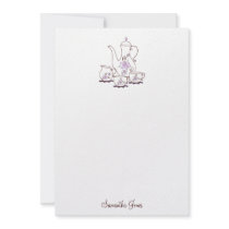 Tea Set Stationery Note Cards invitations by paisleyinparis Tea Set Stationery Note Cards invitations