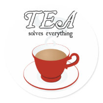 Tea Solves Everything stickers