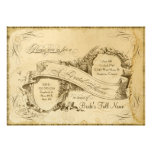 Tea Stained Vintage Wedding 1 - Bridal Shower Custom Announcements