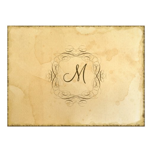 Tea Stained Vintage Wedding 1 - Invitation Invite