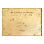 Tea Stained Vintage Wedding 1 - RSVP Response Card Personalized Invites