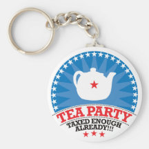 TEA, Taxed Enough Already Party Keychains