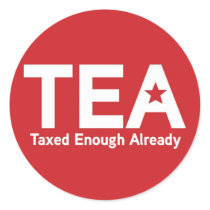 TEA Taxed Enough Already Sticker
