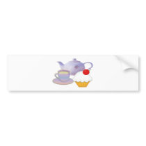 Tea time and cherry cupcake art