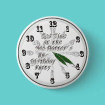 Tea Time at the Mad Hatter's Un-Birthday Party buttons