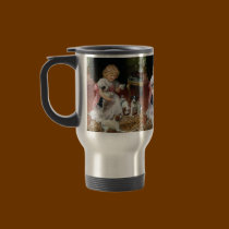 Tea Time for Fox Terrier Puppies Vintage Dog Art mugs