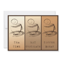 Tea time, Hot Chocolate, Coffee BREAK Personalized Invitations