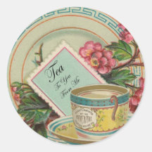 Tea Time Round Sticker