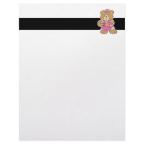 tea time teddy bear design customized letterhead