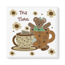 Tea Time Teddy Bear Magnet