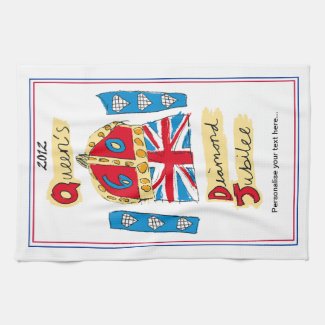 Tea Towel, Queen's Diamond Jubilee kitchentowel Tea Towel, Queen's Diamond Jubilee kitchentowel