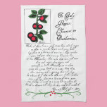 Tea Towel with Antique Recipe and Illustration kitchen towels