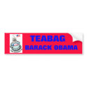 Teabag Barack Obama bumper sticker bumper stickers