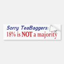 Teabagger 18% bumper sticker