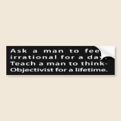 Teach a man... bumper stickers
