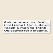 Teach a man... bumper stickers