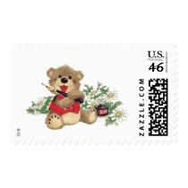 Teach Me To Write Bear trasnparent Postage Stamp