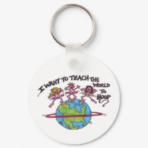 Teach the World Keychain