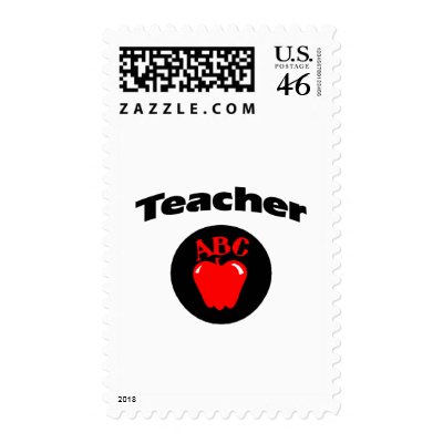 Teacher (ABC Apple) Stamp by CelebrationZazzle