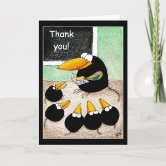 Teacher and students thank you note card card