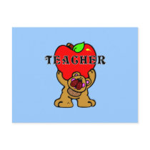 Teacher Apple Bear Post Cards