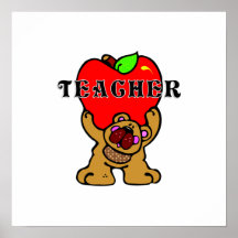 Teacher Apple Bear Posters