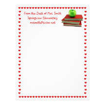 Teacher Apple on Books Letterhead