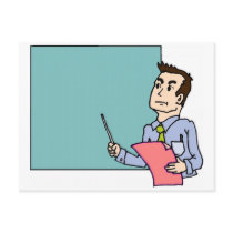 Teacher At Blackboard postcards
