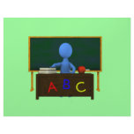 Teacher at Desk Letterhead Template