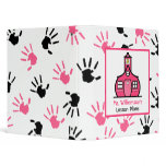 Teacher Binder - Pink & Black Handprints