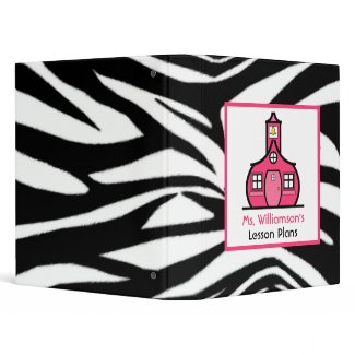 Teacher Binder - Zebra Print & Pink