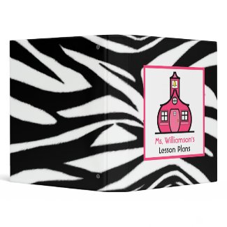 Teacher Binder - Zebra Print & Pink binder
