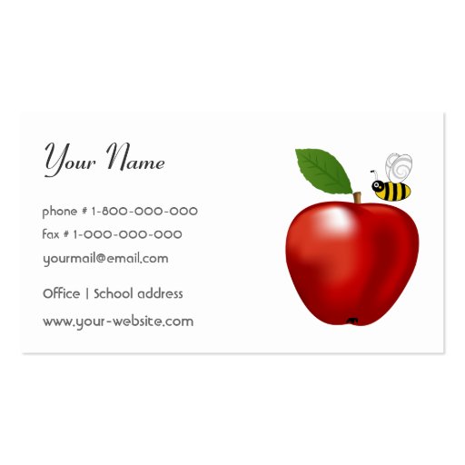Teacher Business Card (front side)