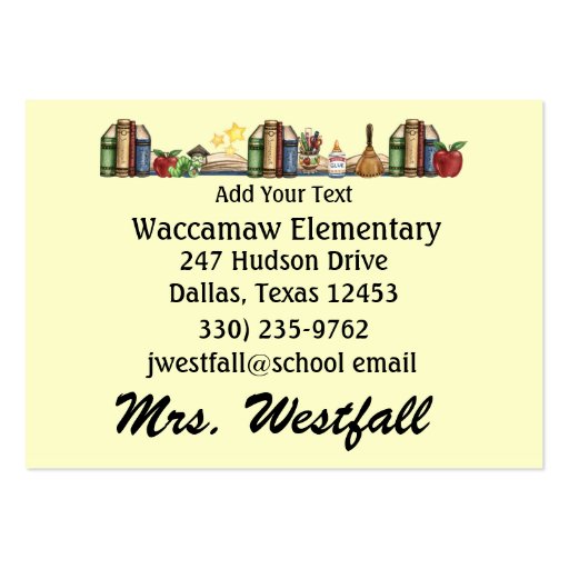 Teacher Business Card by SRF (front side)
