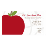 Teacher Business Card - Oversized Red Apple