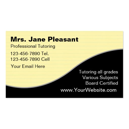 Teacher Business Cards (front side)
