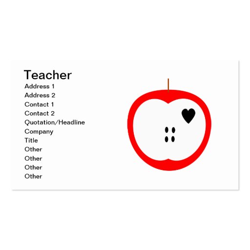 Teacher Business Cards (front side)