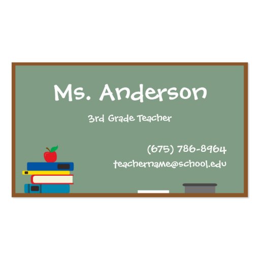Teacher Chalkboard Business Card (front side)