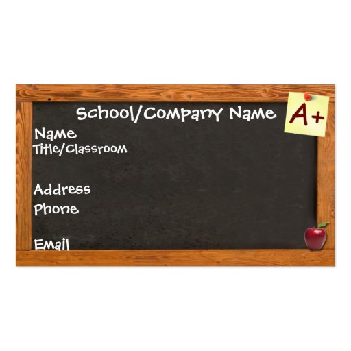 Teacher Chalkboard Business Card (front side)