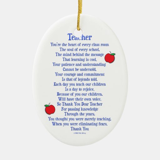 Teacher Christmas Ornament