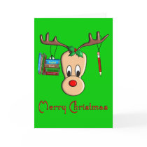 Teacher Christmas Reindeer--Adorable Gifts Greeting Cards