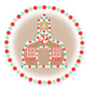 Teacher Christmas Sticker- Gingerbread Schoolhouse
