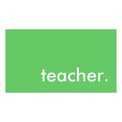 teacher. (color customizable) business card templates (front side)