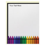 Teacher Crayon Design Letterhead Stationery