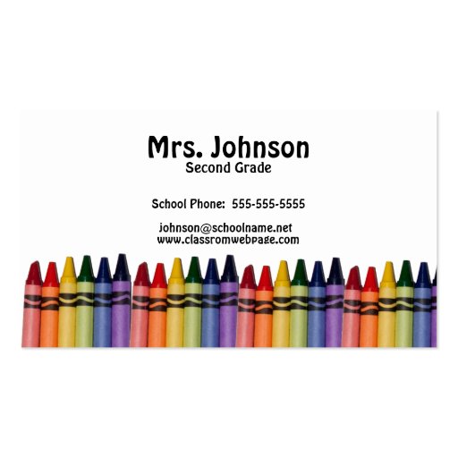 Teacher Crayons Template Business Cards