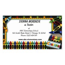 Teacher Elementary School Business Cards